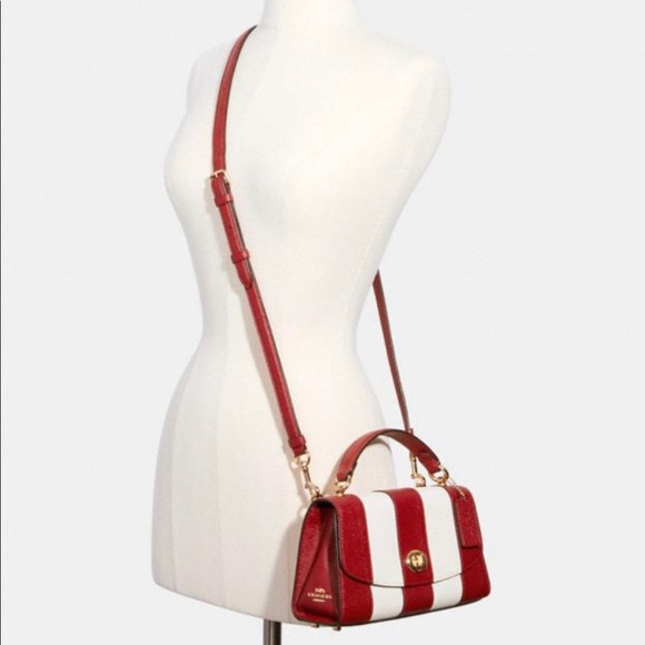 Coach Tilly Satchel 23 Red/Chalk - Picture 9 of 12